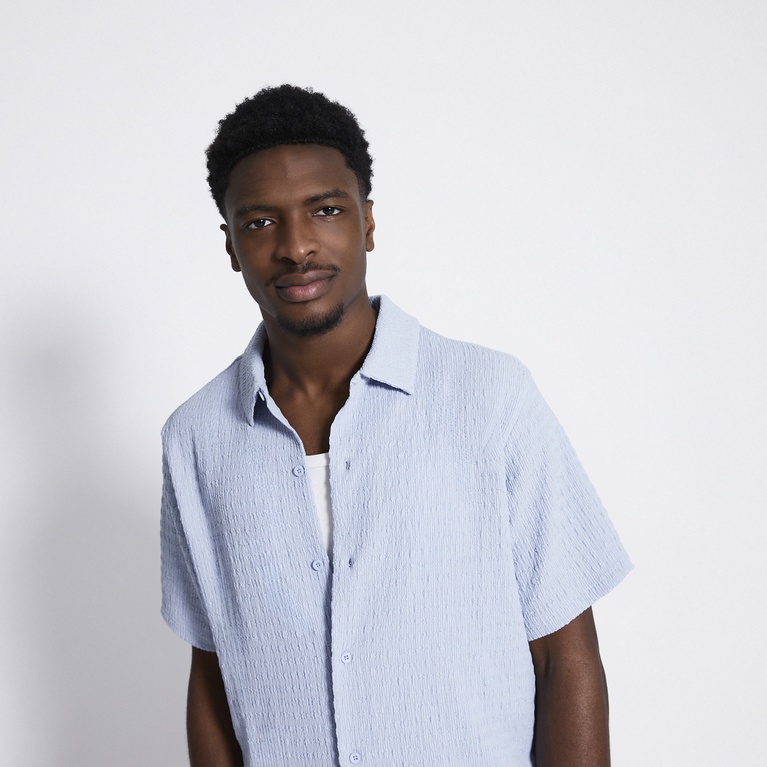 Short sleeve shirt "Steven Structure" Light blue